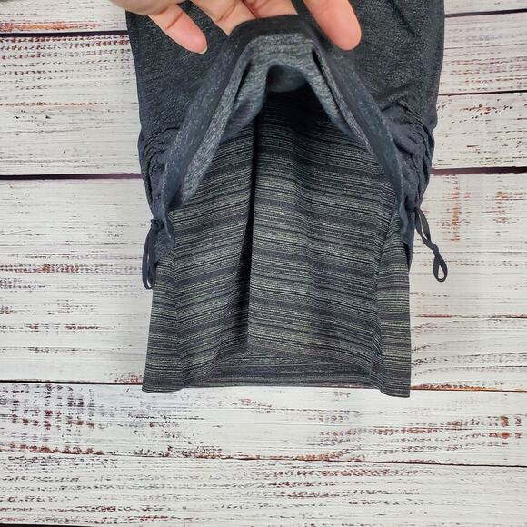 Athleta S Double Layer Top Black/Gray Racerback Tank wtih Built in Bra Workout - Picture 6 of 10